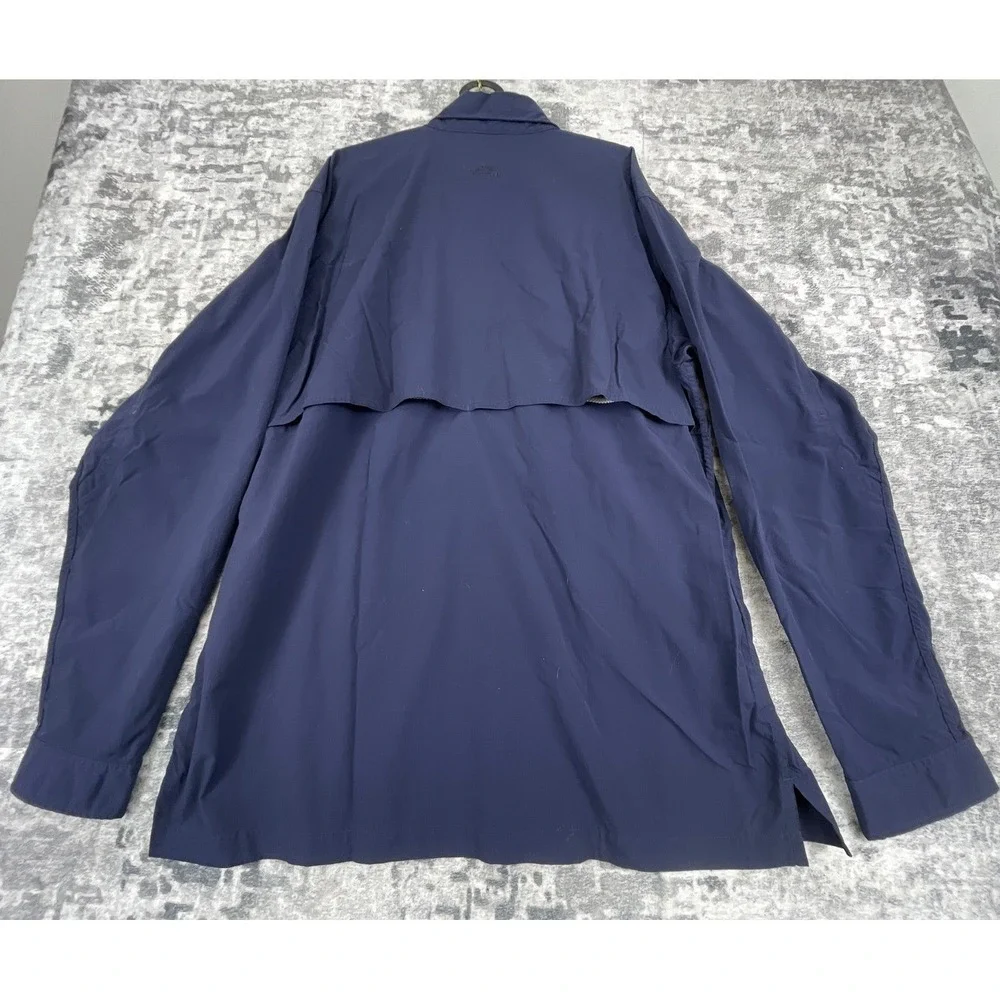 The North‎ Face Mens XL Button Up Shirt Solid Navy Blue Gorpcore Hiking Utility